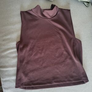 Chocolate brown mockneck sleeveless top Zara Medium
